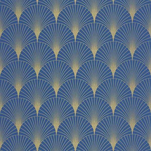 Sample - Prosperity Wallpaper - Bleu outre mer dore