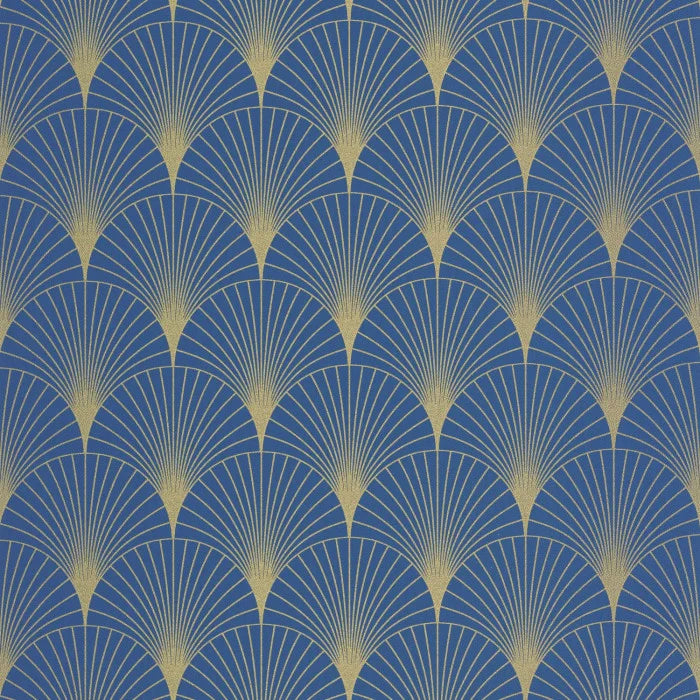 SAMPLE - Prosperity Wallpaper - Bleu outre mer dore