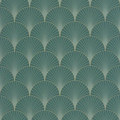 Prosperity Wallpaper - Vert Emeraude Dore