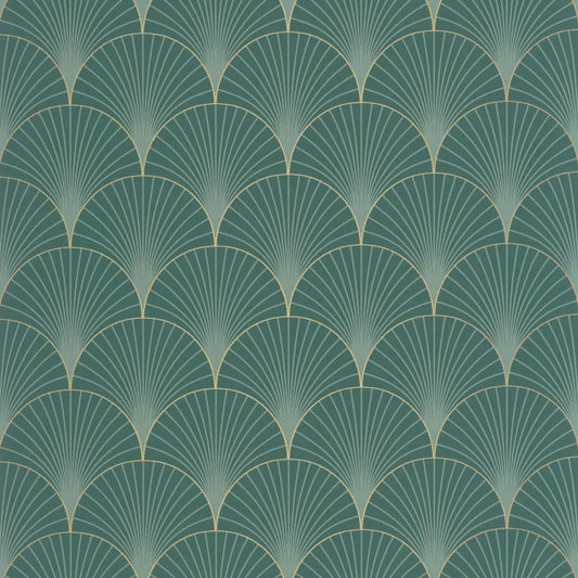 Prosperity Wallpaper - Vert Emeraude Dore