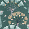 Majestic Wallpaper - Vert emeraude violet dore