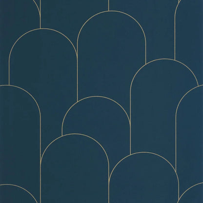 Ornament Wallpaper - Bleu nuit dore