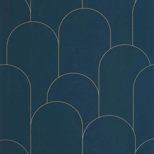 Ornament Wallpaper - Bleu nuit dore