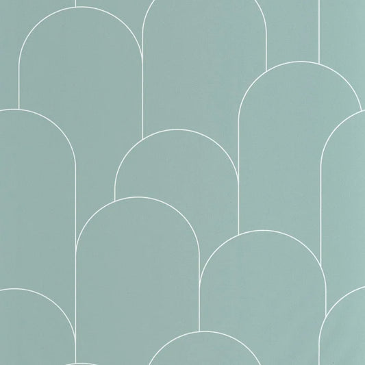 Ornament Wallpaper - Vert d eau blanc