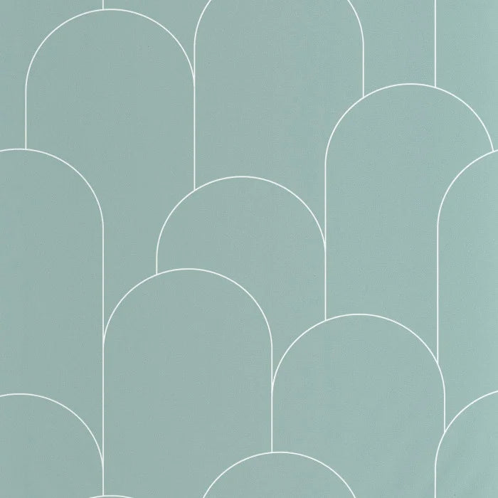 Ornament Wallpaper - Vert d eau blanc