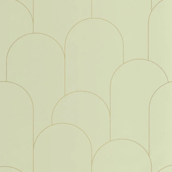Sample - Ornament Wallpaper - Vert Amande Dore