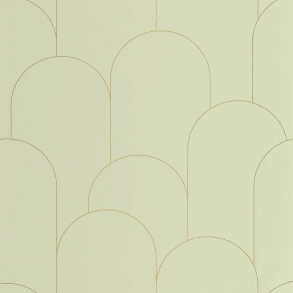 Sample - Ornament Wallpaper - Vert Amande Dore