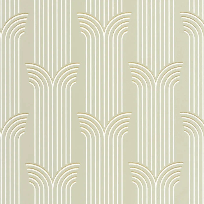 SAMPLE - Glamour Wallpaper - Vert amande dore