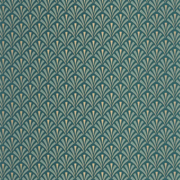 Sample - Abundance Wallpaper - Bleu Canard Dore