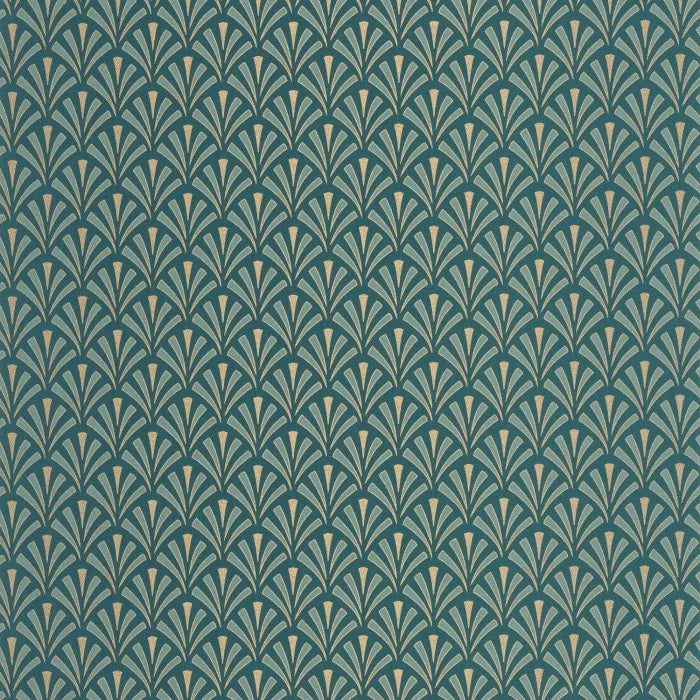 SAMPLE - Abundance Wallpaper - Bleu canard dore