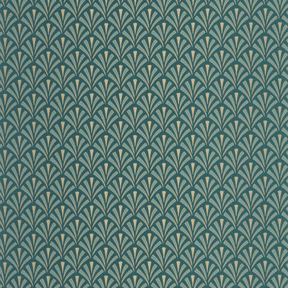 Abundance Wallpaper - Bleu Canard Dore