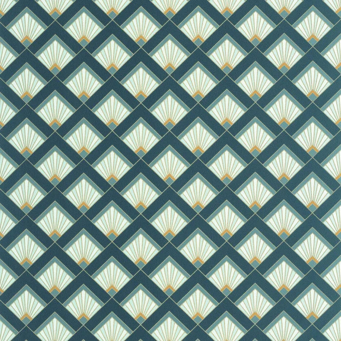 Sample - Effervescence Wallpaper - Bleu canard dore