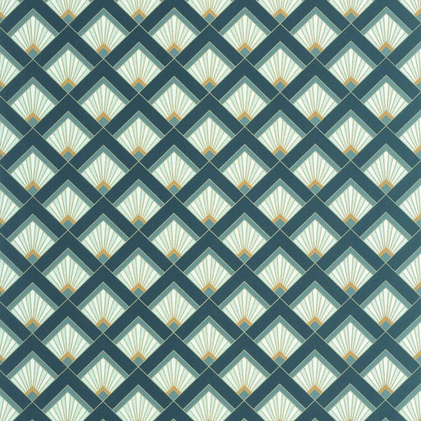 Sample - Effervescence Wallpaper - Bleu canard dore