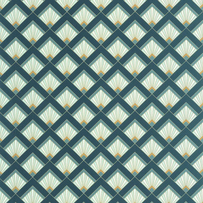Effervescence Wallpaper - Bleu canard dore