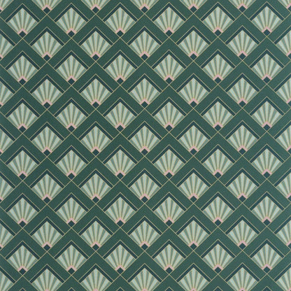 Effervescence Wallpaper - Vert emeraude violet dore