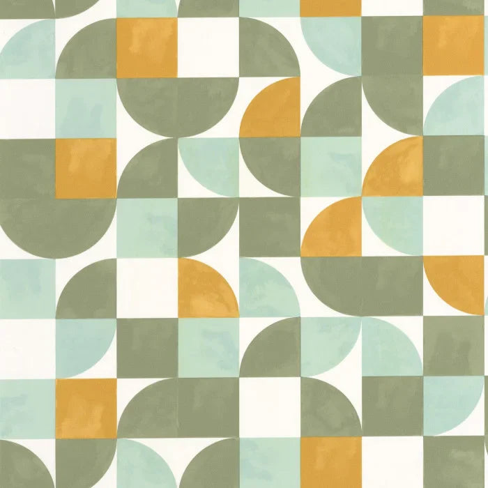 Sample - Happiness Wallpaper - Vert kaki orange