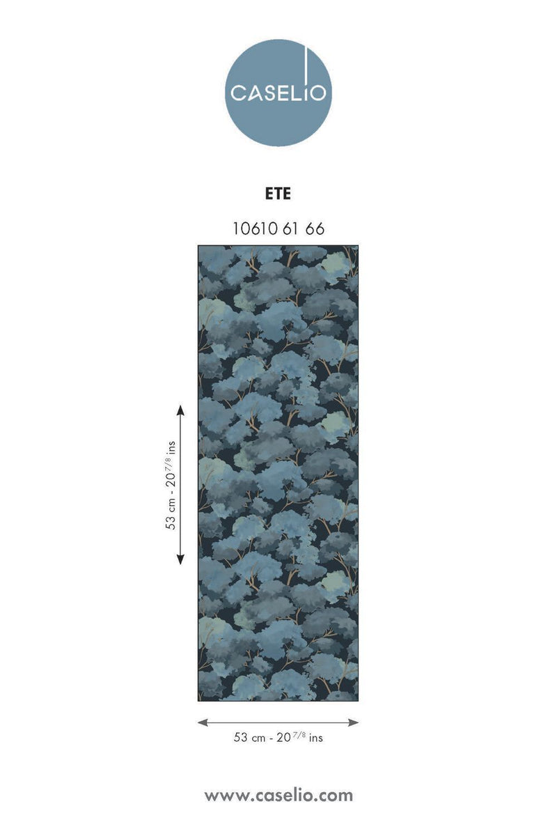 Ete Summer- Tree Tops Wallpaper - Blue Night