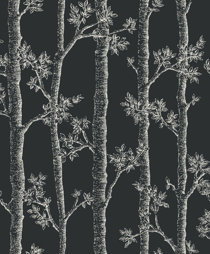 Woodlands Wallpaper - Noir (Black)