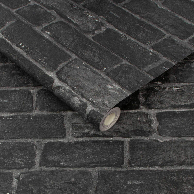 Sample - Brick Wallpaper - Black