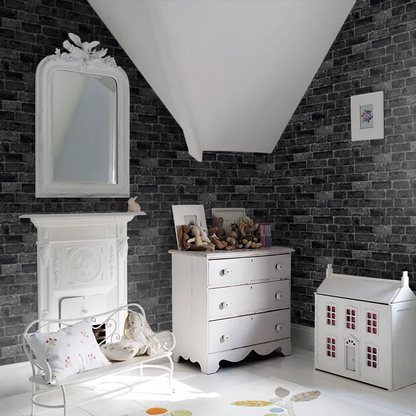House Brick Wallpaper - Charcoal