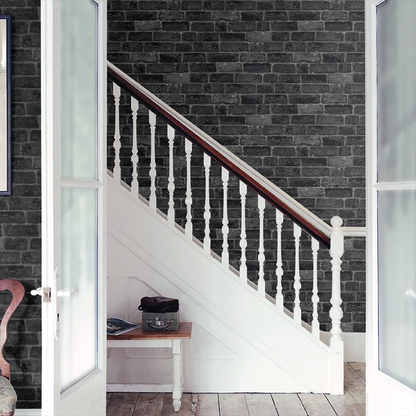 House Brick Wallpaper - Charcoal