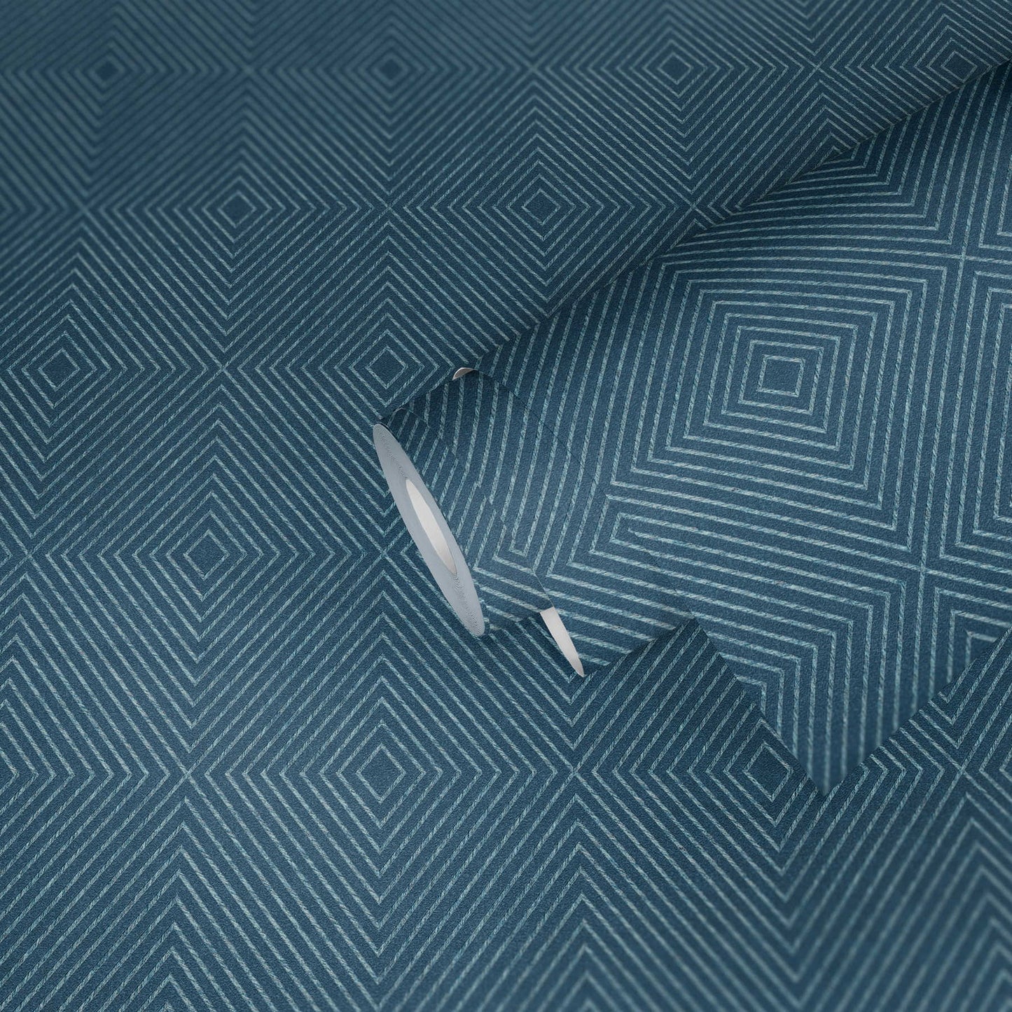 Metropolitan Grid - Abstract Vinyl Wallpaper - Blue