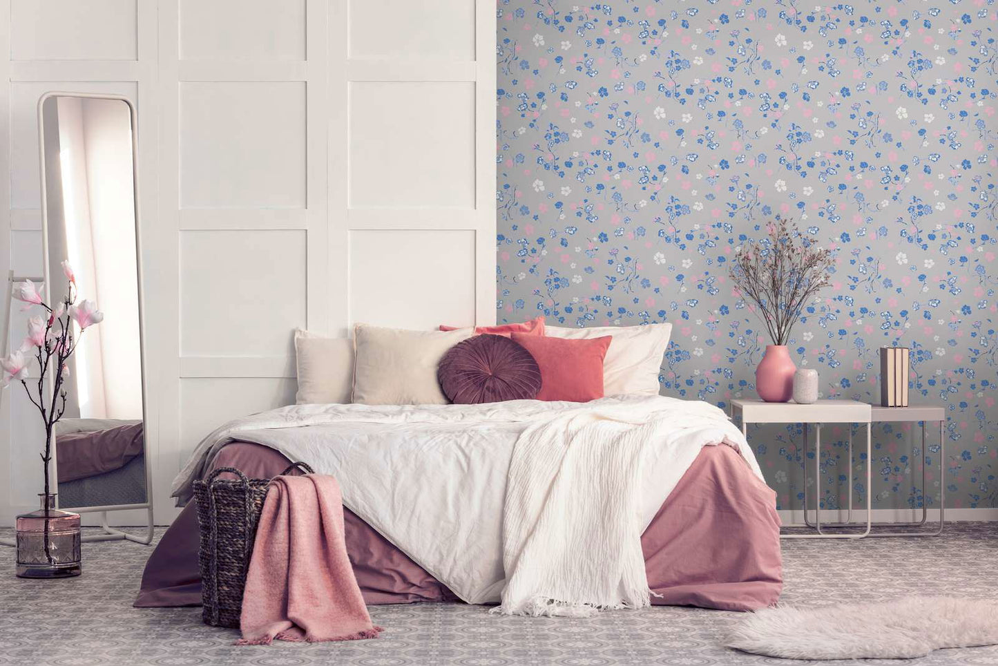 Paradise Blooms Wallpaper - House of Turnowsky - Grey/Blue