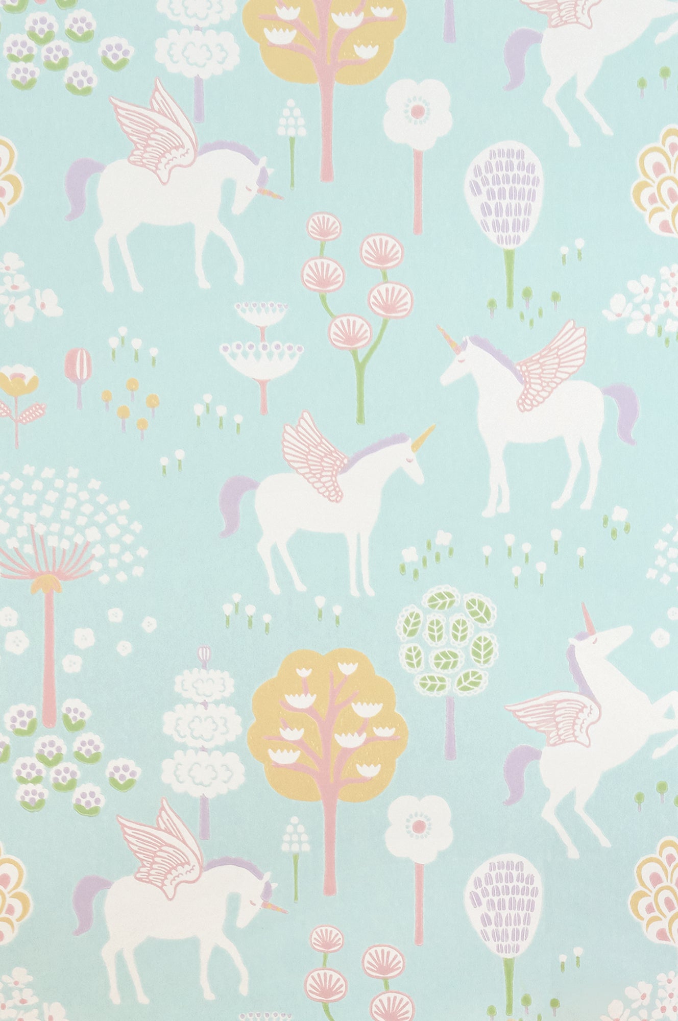 True Unicorns Wallpaper - Turquoise