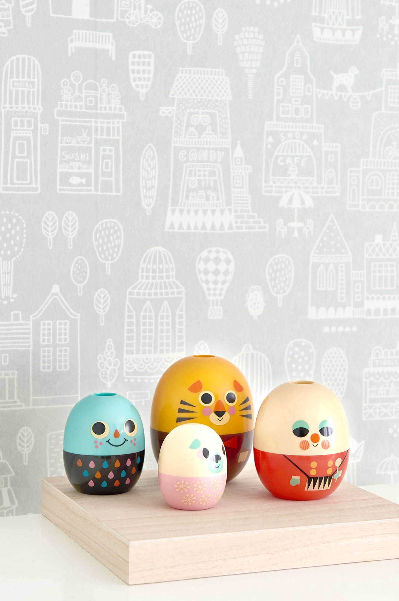 Small Town Wallpaper - Grey