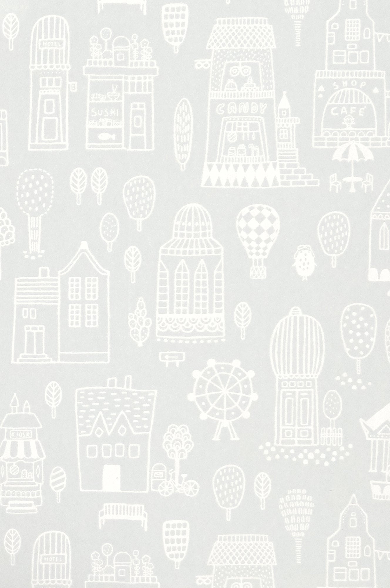 Small Town Wallpaper - Grey