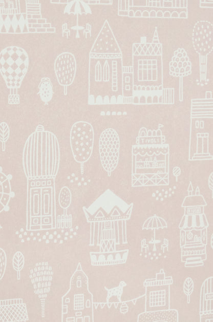 Small Town Wallpaper - Pink