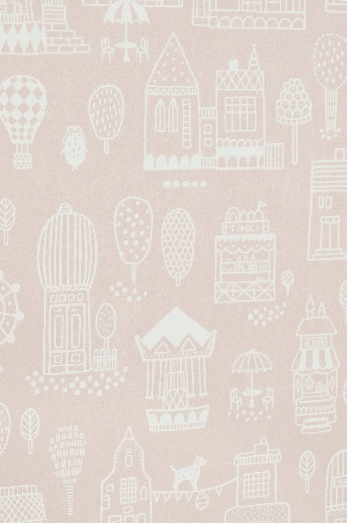 Sample - Small Town Wallpaper - Pink