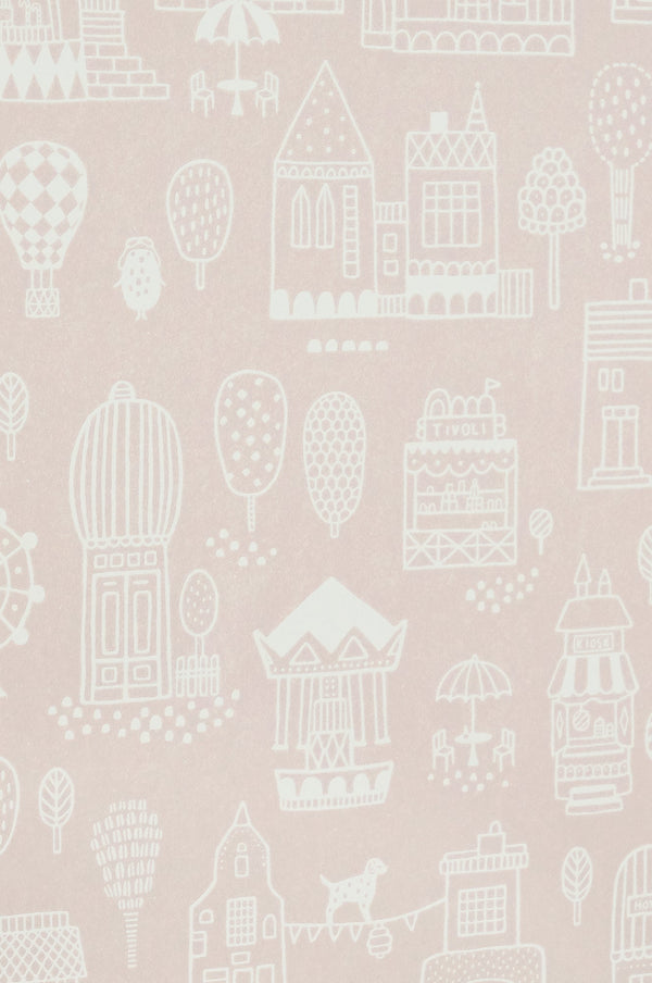 Sample - Small Town Wallpaper - Pink