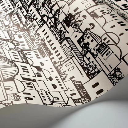 Mediterranea - Cityscape Wallpaper - White & Black