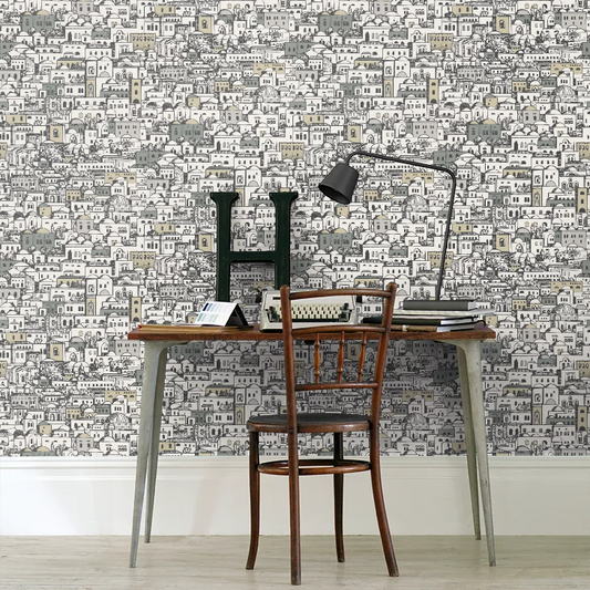 Mediterranea - Cityscape Wallpaper - White
