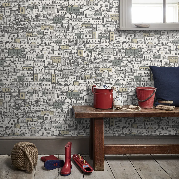 Mediterranea - Cityscape Wallpaper - White