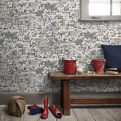 Mediterranea - Cityscape Wallpaper - White