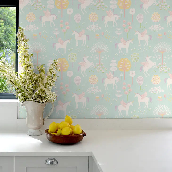 True Unicorns Wallpaper - Turquoise