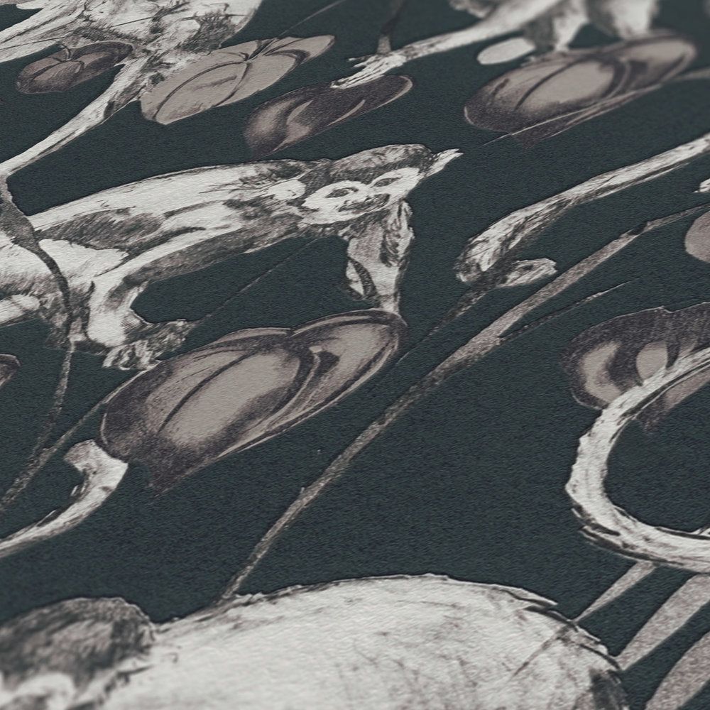 Mystery Monkey Vinyl Wallpaper - Ebony