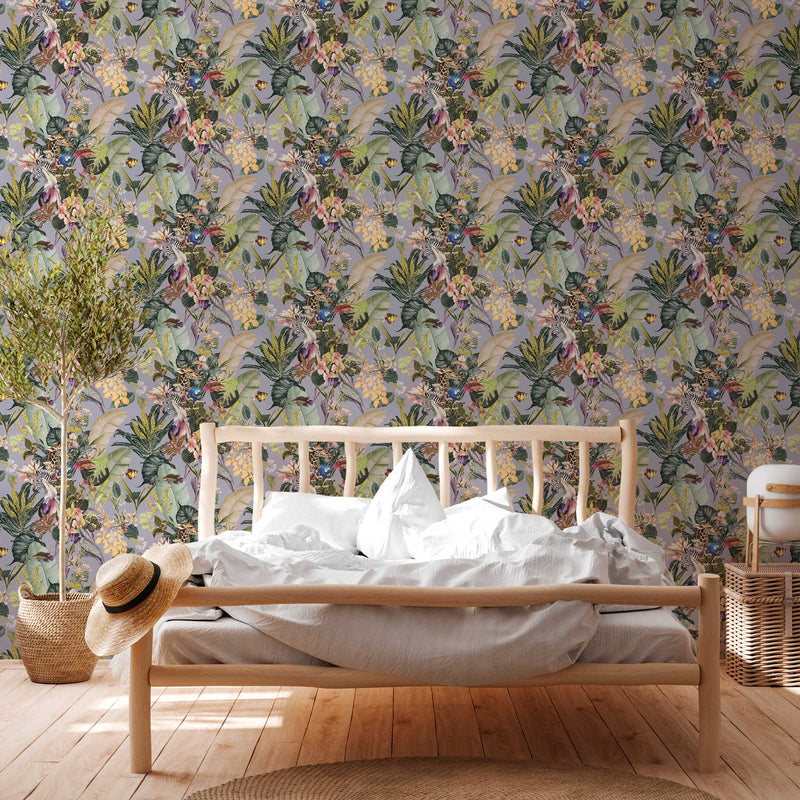 Tropical Dreams Wallpaper - Grey
