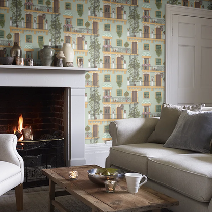 Alfaro Wallpaper - Cole & Son -  Ochre & Green