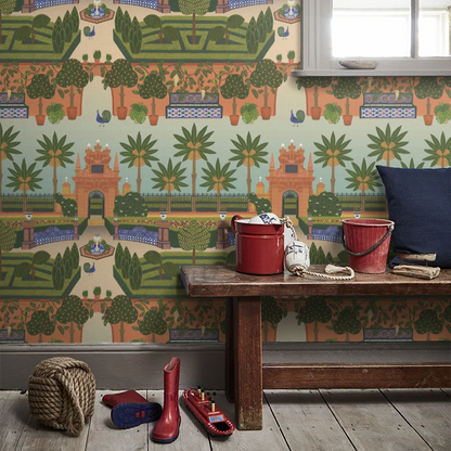 Alcazar Gardens Wallpaper - Terracotta Multi