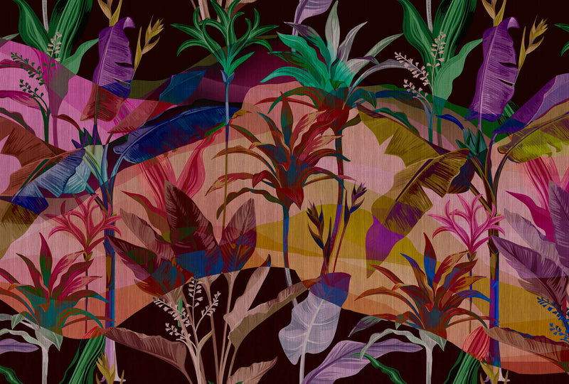 Palmyra - Jungle - Custom Sized Wallpaper Mural (per m2) - Red