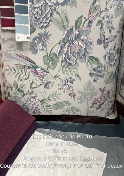 Hana - Japanese Floral - Wallpaper - Blue