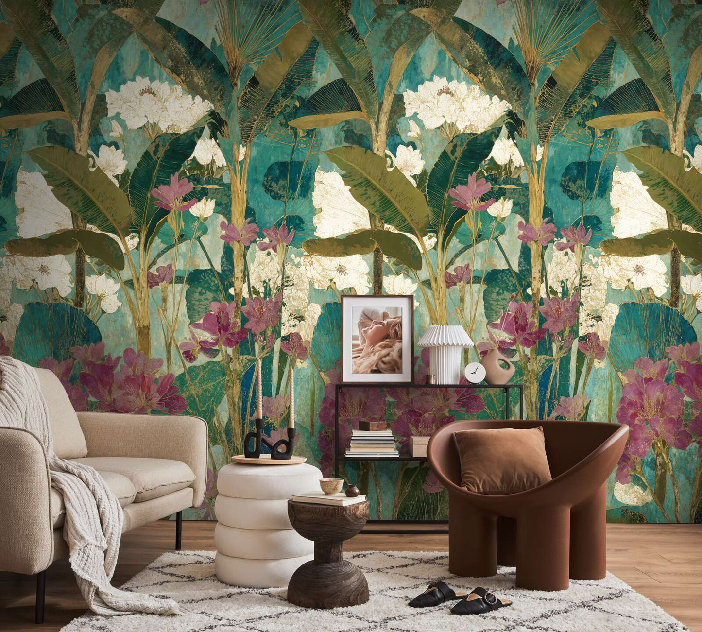 The Wall 4 - Hybrid Wallpaper Mural - Painterly Tropics