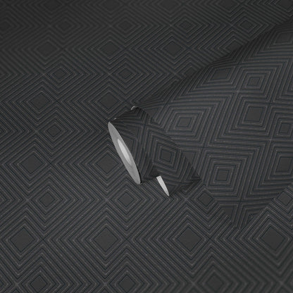 Geometric Glitter Effect Wallpaper - Dark Grey - Discontinuing