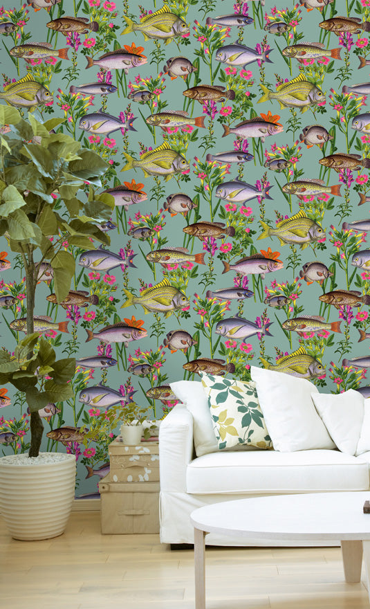 Lagoon Fish Wallpaper - 2 Colours