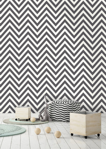 Chevron Wallpaper - Black/White