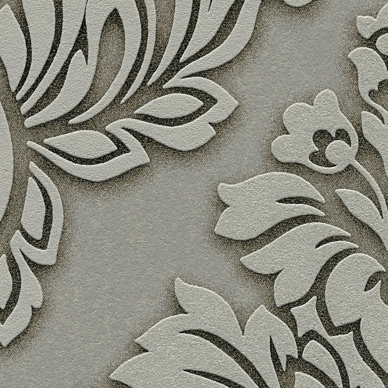 Two Toned Damask Wallpaper - Grey