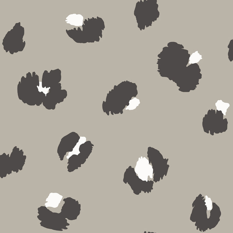 Sample - Large Leopard Spot Wallpaper - Taupe